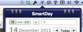 SmartDay drops from the top of your menu bar