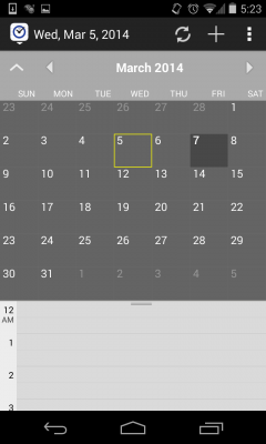 Jump to any day using the handy drop-down Month calendar.